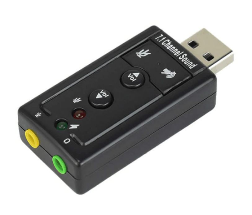 USB 2.0 Audio adapter 3D Sound (7.1) zwart